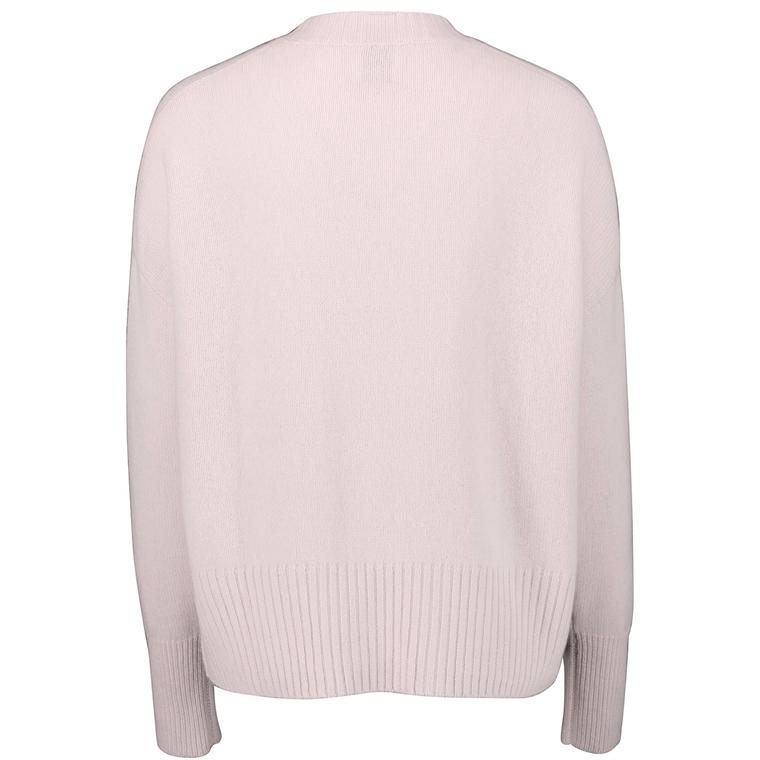 Allude Cashmere Ribkant Sweater, Lyserød